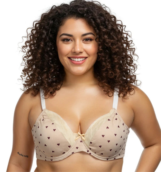 3-Pack Heart Print Bras